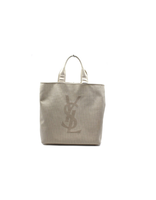 Saint Laurent Shopping Tela Avorio
