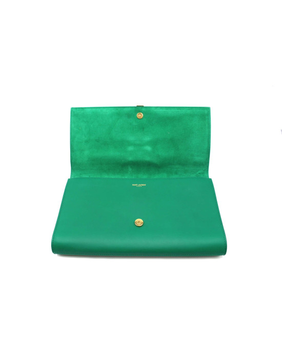 Saint Laurent Pochette Pelle Verde