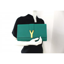 Saint Laurent Pochette Pelle Verde