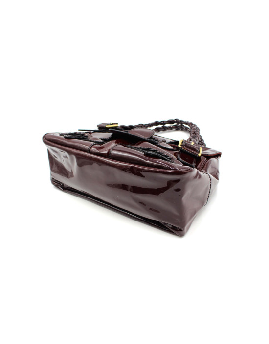 Valentino Shopping Pelle Vernis Bordeaux