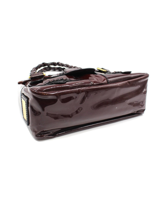 Valentino Shopping Pelle Vernis Bordeaux