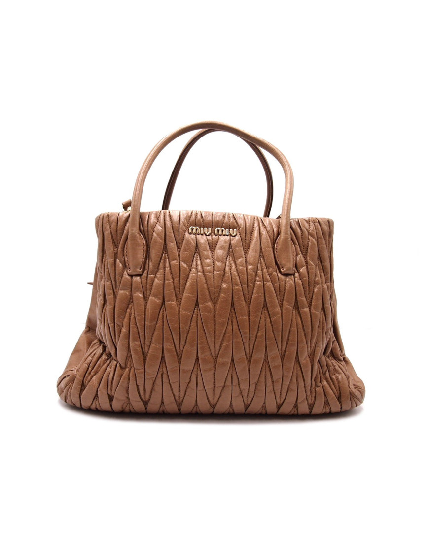 Miu Miu Shopping Pelle Matelasse Beige