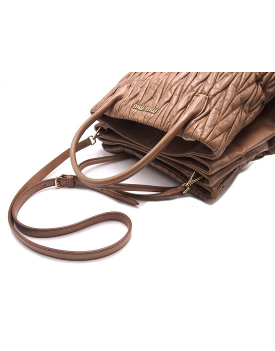 Miu Miu Shopping Pelle Matelasse Beige