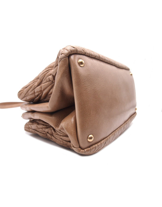 Miu Miu Shopping Pelle Matelasse Beige