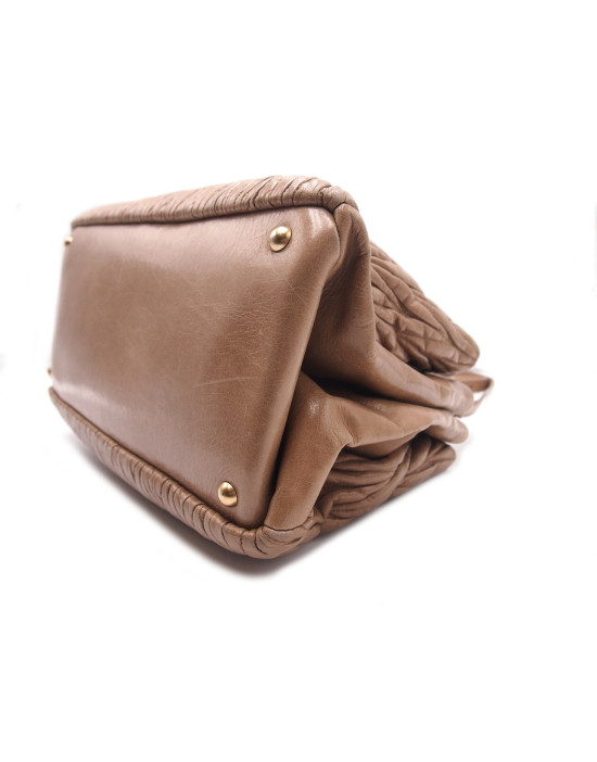 Miu Miu Shopping Pelle Matelasse Beige