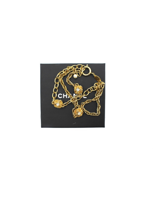 Chanel Bracciale Dorato con Punti Luce