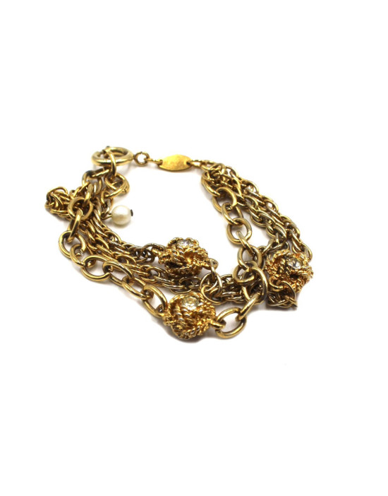 Chanel Bracciale Dorato con Punti Luce