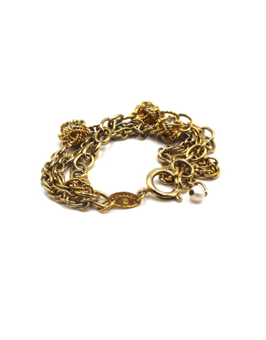 Chanel Bracciale Dorato con Punti Luce