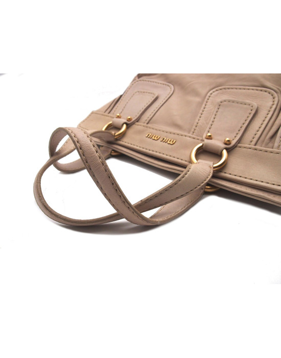 Miu Miu Shopping Pelle Avorio