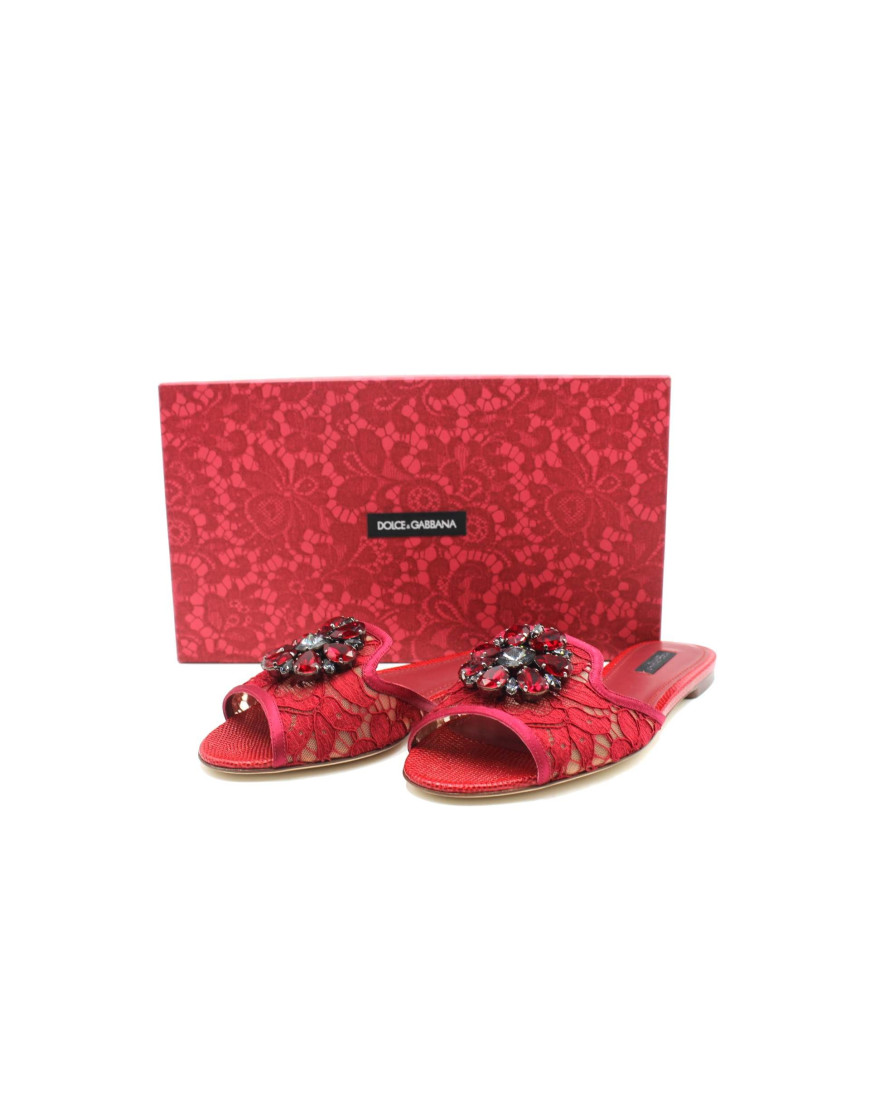 Dolce & Gabbana Ciabattina Gioiello Bordeaux