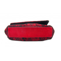 Dolce & Gabbana Shopping Cuir Rouge Dentelle Noire