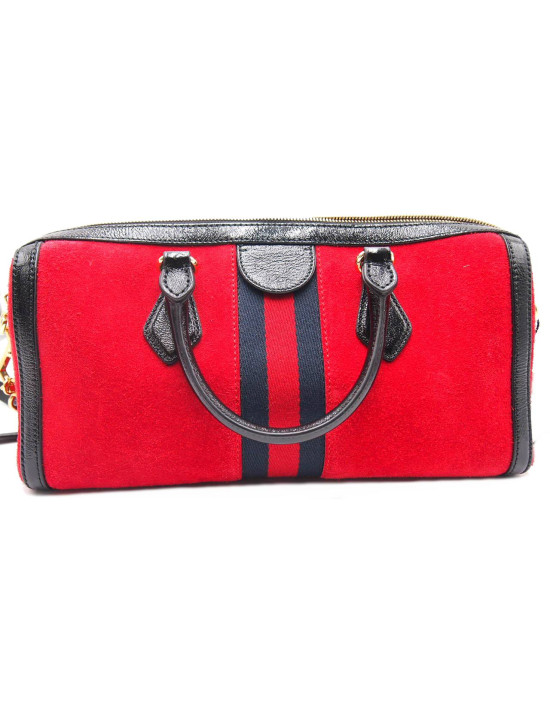 Gucci Ophidia Bauletto Pelle Scamosciata Rossa