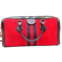 Gucci Ophidia Bauletto Pelle Scamosciata Rossa