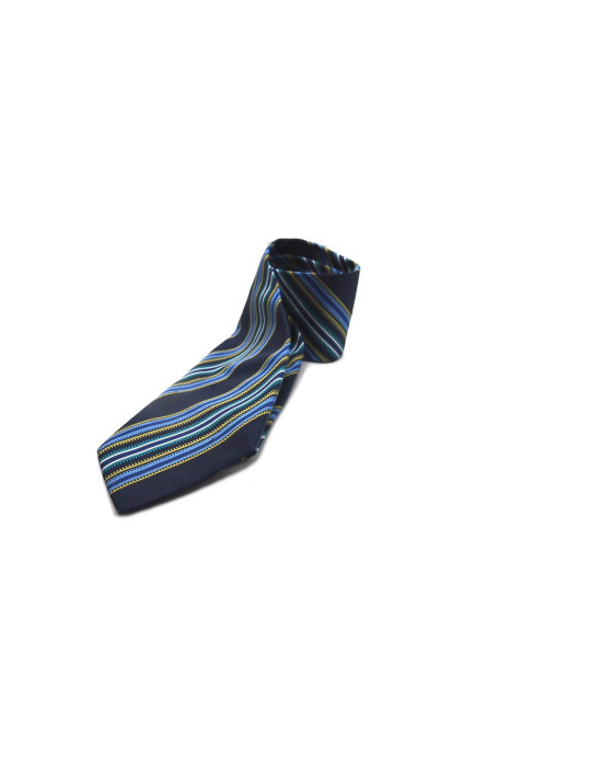 Hermes Cravatta Seta Blu Rigata