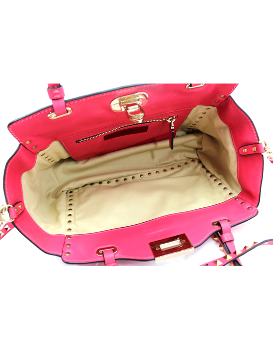 Valentino Rockstud Small Tote Pelle Rosa