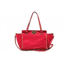 Valentino Rockstud Small Tote Pelle Rosa