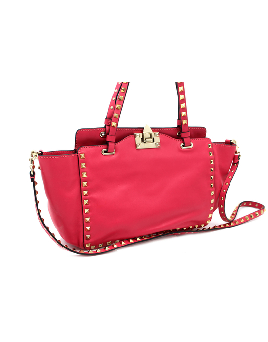 Valentino Rockstud Small Tote Pelle Rosa