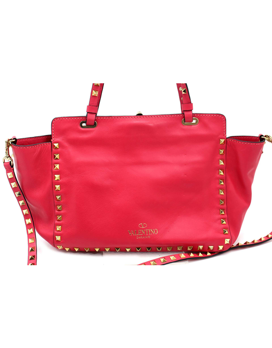 Valentino Rockstud Small Tote Pelle Rosa