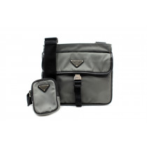 Prada Tracolla Tela Grigia