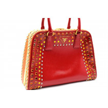 Prada Pyramid Pelle Rossa