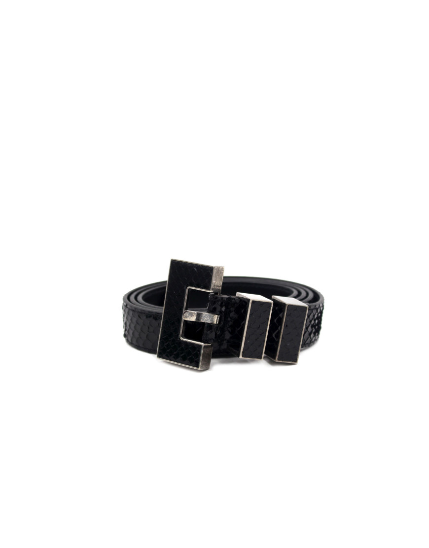 Saint Laurent Cintura Pelle Nera