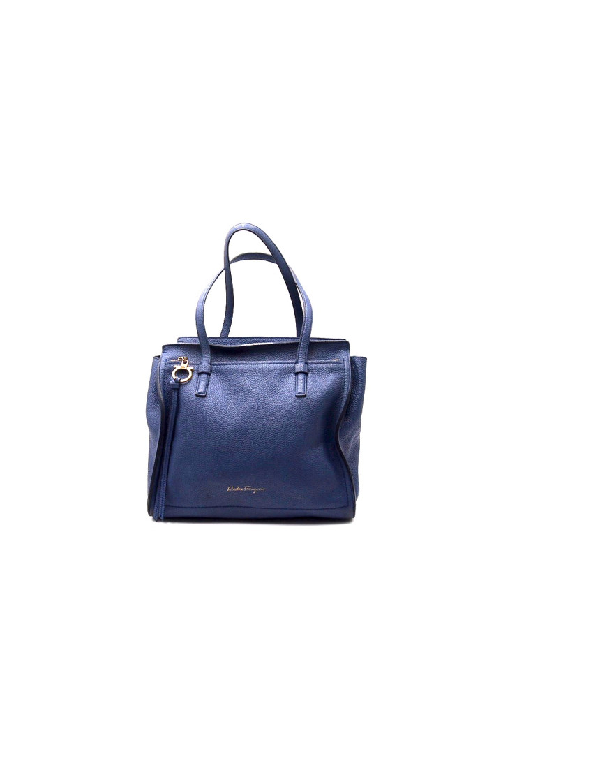 Ferragamo Shopping Pelle Bluette