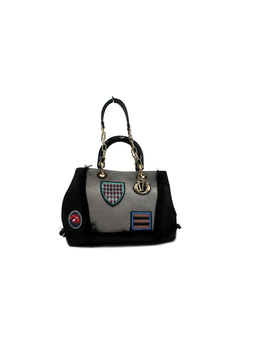 Dior Diorissimo Grey and Black Canvas