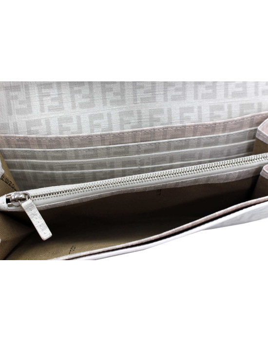 Fendi Portafoglio Zucca Bianco e Grigio