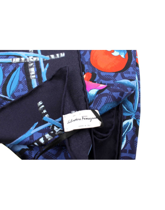 Ferragamo Foulard Carré Seta Blu