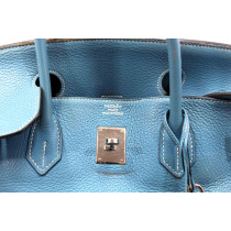 Hermes Birkin 40 Blue Leather