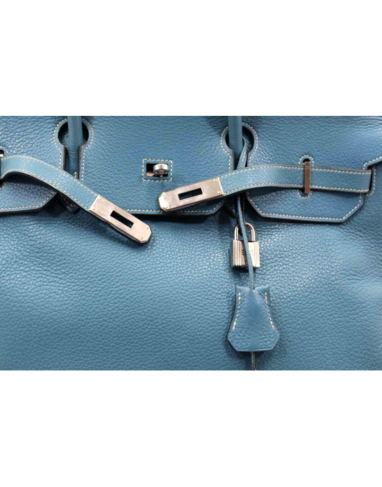 Hermes Birkin 40 Blue Leather
