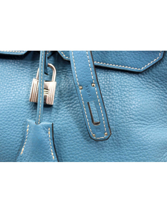 Hermes Birkin 40 Blue Leather