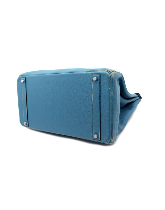 Hermes Birkin 40 Blue Leather