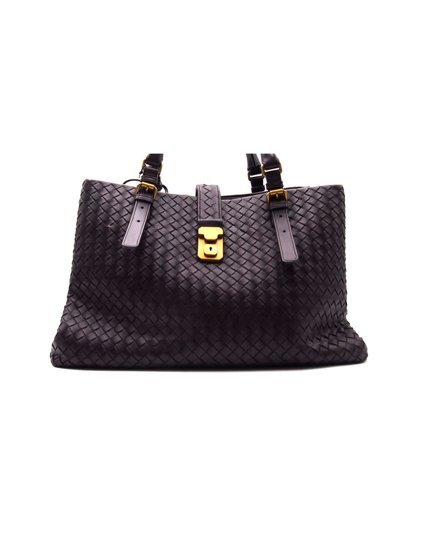 Bottega Veneta Roma Shopping Pelle Melanzana