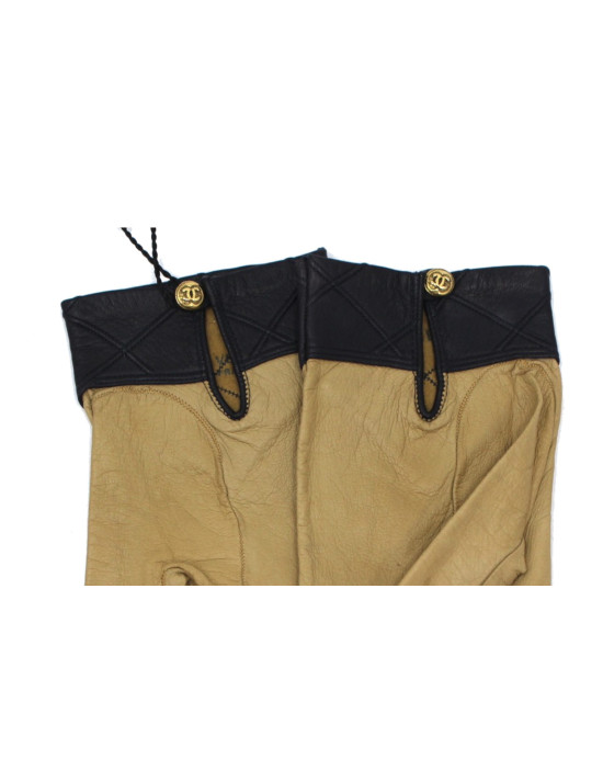 Chanel Guanti Pelle Beige