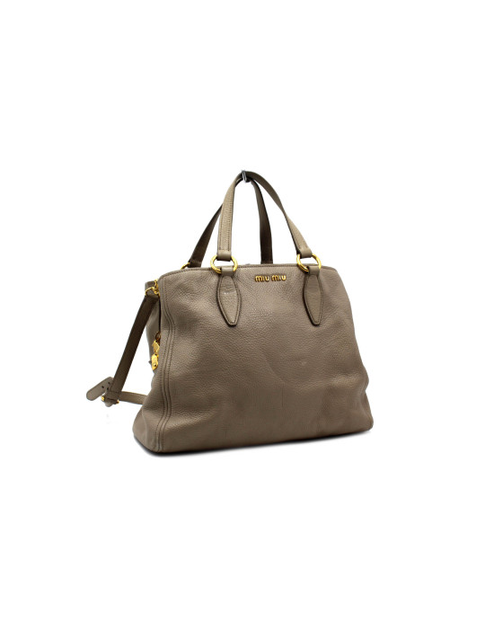 Miu Miu Shopping Pelle Grigia