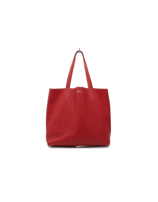 Hermes Tote Togo Red Leather Reversible