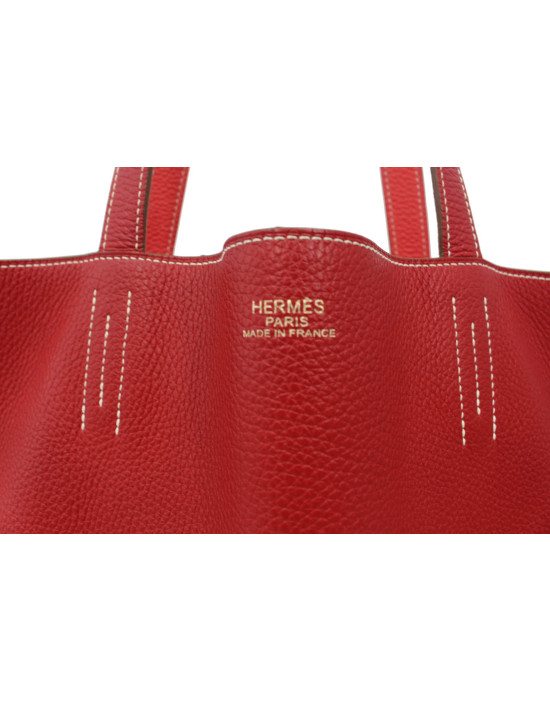 Hermes Tote Togo Cuir Rouge Réversible