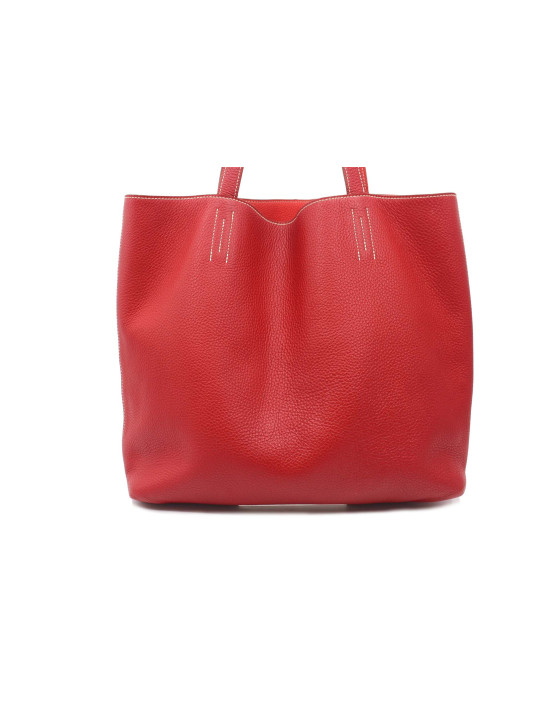 Hermes Tote Togo Red Leather Reversible