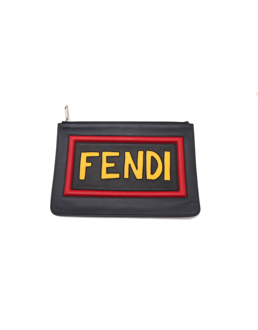 Fendi Pochette Pelle Grigia