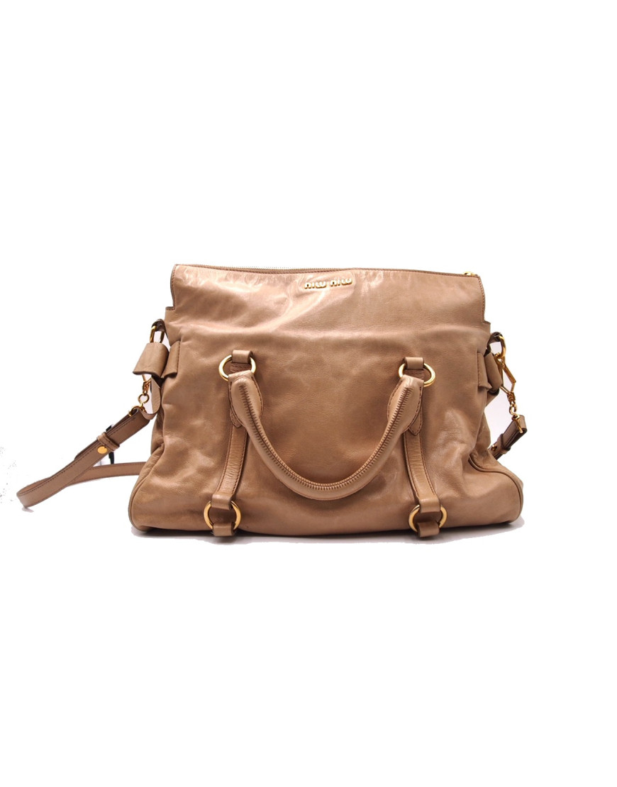 Miu Miu Bow Bag Pelle Beige