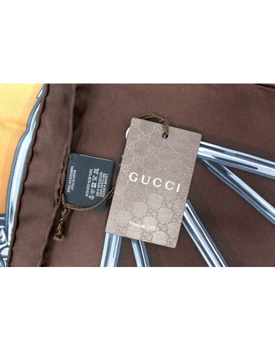 Gucci Foulard Seta Marrone