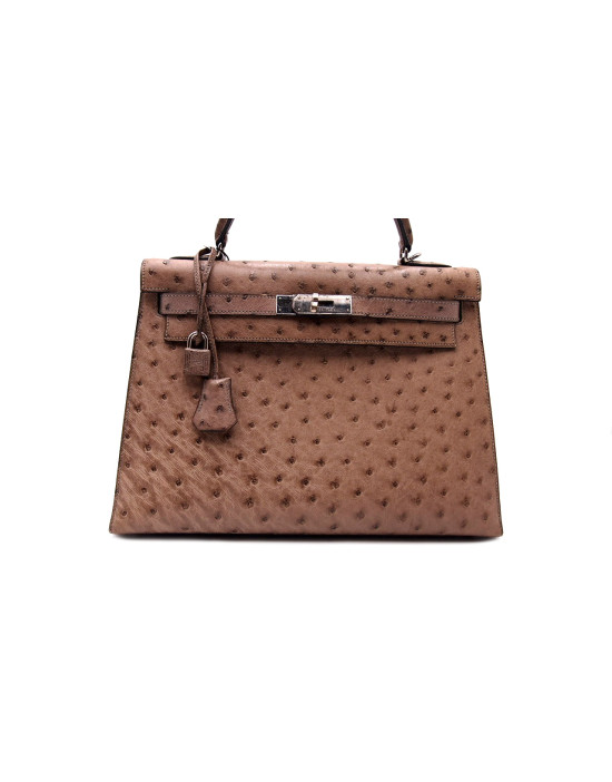 Hermes Kelly Struzzo Etoupe