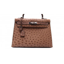 Hermes Kelly Struzzo Etoupe