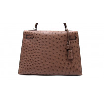 Hermes Kelly Struzzo Etoupe