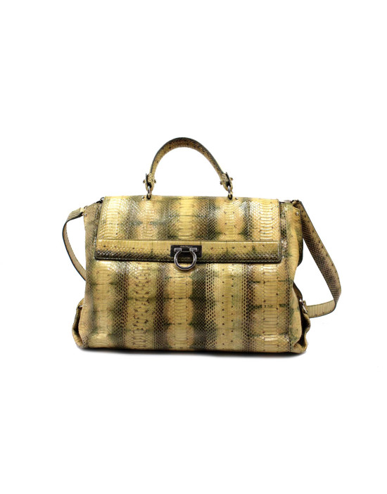 Ferragamo Shopping Serpente Beige