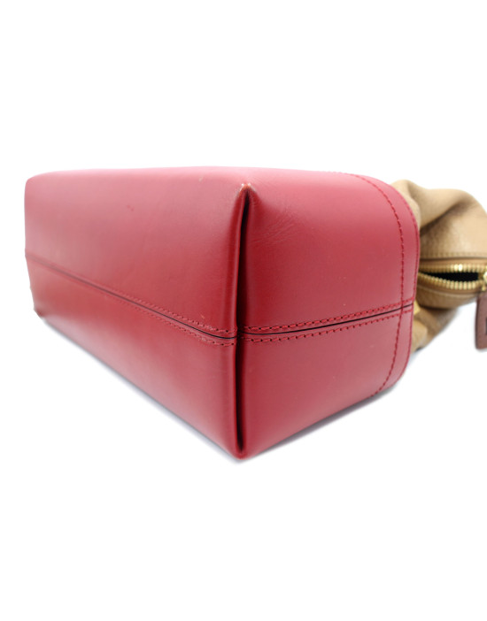 Fendi Shopping Pelle Biscotto e Rossa