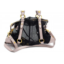 Miu Miu Shopping Toile Perforée Noire