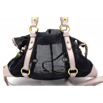 Miu Miu Shopping Tela Perforated Schwarz