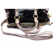 Miu Miu Shopping Tela Perforated Schwarz